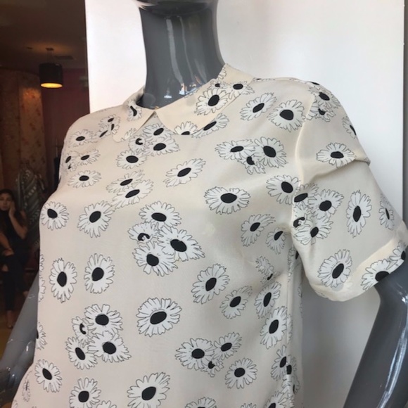 Equipment Tops - EQUIPMENT Silk Sh Sleeve Peter Pan Collar Blouse/M